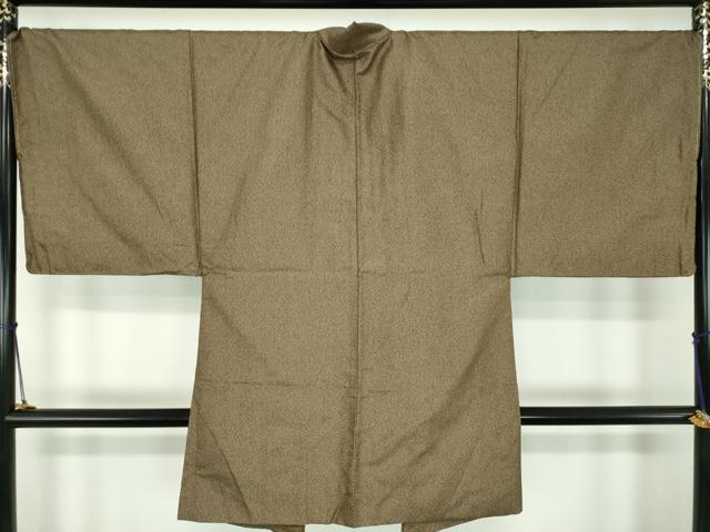 平和屋着物●男性　紬　アンサンブル　長羽織　100亀甲　総詰め　正絹　逸品　未使用　DABD1876ps