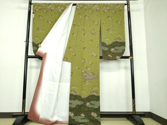 平和屋着物●撫松庵　小振袖　二尺袖　雲取り舞桜　洗える着物　逸品　未使用　DABD1877ps 平和屋着物○撫松庵 小振袖 二尺袖 雲取り舞桜 洗える着物 逸品 未使用