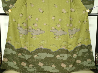 平和屋着物●撫松庵　小振袖　二尺袖　雲取り舞桜　洗える着物　逸品　未使用　DABD1877ps