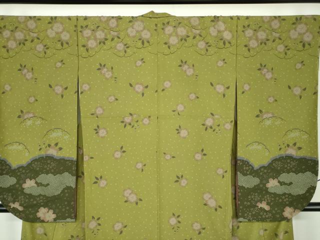 平和屋着物●撫松庵　小振袖　二尺袖　雲取り舞桜　洗える着物　逸品　未使用　DABD1877ps