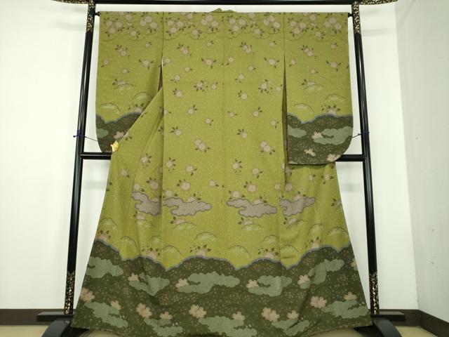 平和屋着物●撫松庵　小振袖　二尺袖　雲取り舞桜　洗える着物　逸品　未使用　DABD1877ps