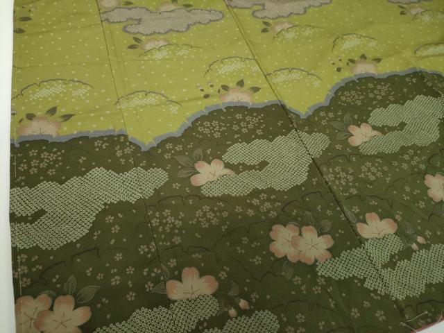 平和屋着物○撫松庵 小振袖 二尺袖 雲取り舞桜 洗える