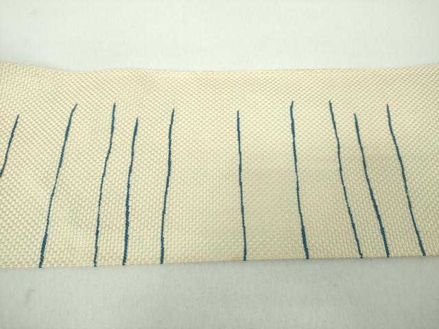 平和屋着物●国指定重要無形文化財　二代目　森山虎雄　天然藍染　八寸名古屋帯　横段文　証紙・共箱付き　正絹　逸品　DABD1881ps