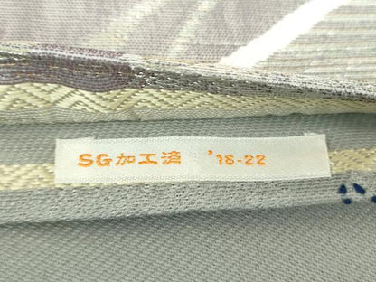 平和屋着物●両面　六通柄袋帯　花丸文　刺し子　総刺繍　金銀糸　正絹　逸品　DABD1891ps