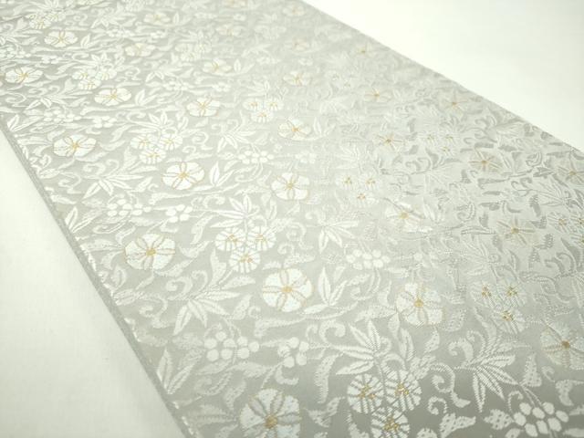 平和屋着物●六通柄袋帯　唐織　草花文　金糸　正絹　逸品　DABD1895ps