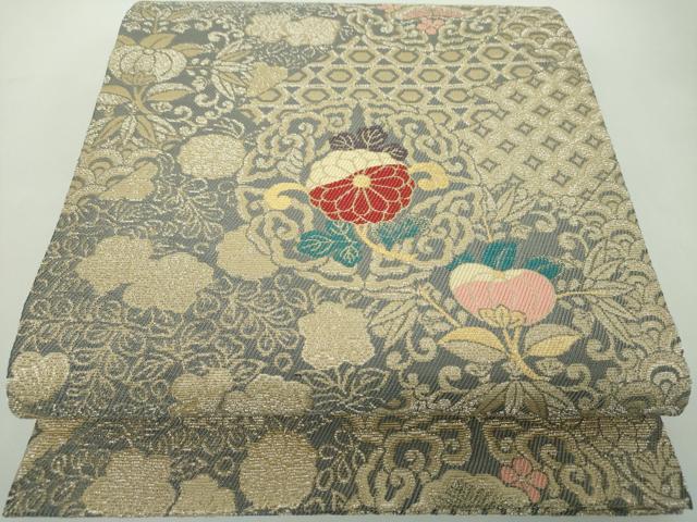 平和屋着物●極上　創業280年　誉田屋源兵衛　六通柄袋帯　金華山織　吉祥花文　金糸　正絹　逸品　未使用　DABD1908ps