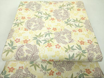 平和屋着物●全通柄袋帯　松竹梅　正絹　逸品　DABD1910ps