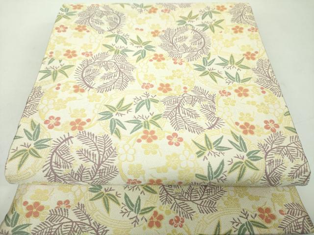 平和屋着物●全通柄袋帯　松竹梅　正絹　逸品　DABD1910ps