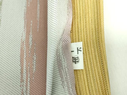 平和屋着物●本場筑前博多織 草木染 手織工房 染匠：小森久 両面 全通柄袋帯 秋月織 古代彫紋 証紙付き 正絹 逸品 未使用 DABD1925ps