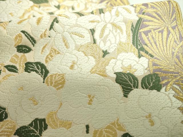 平和屋着物●六通柄袋帯　唐織　吉祥五種文様　金糸　正絹　逸品　DABD1933ps