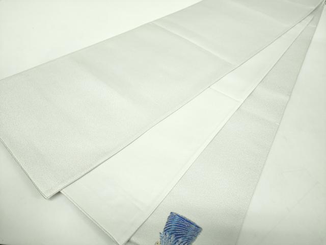 平和屋着物●太鼓柄袋帯　唐織　藍　ヴェネチアン・グラス　正絹　逸品　DABD1936ps