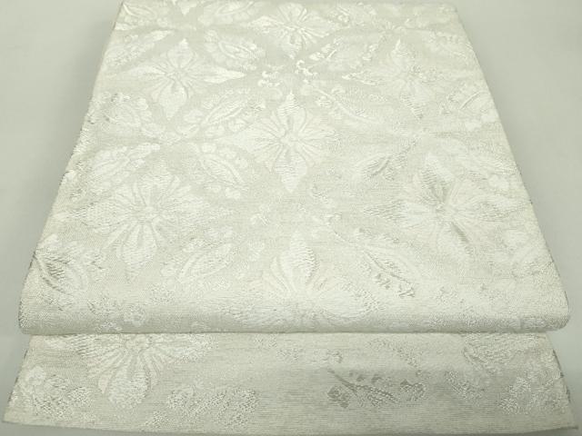 平和屋着物●西陣の名門　加納幸謹製　六通柄袋帯　唐織　花菱文　銀糸　正絹　逸品　DABD1938ps 平和屋着物○西陣の名門 加納幸謹製 六通柄袋帯 唐織 花菱