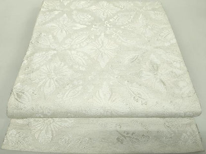 平和屋着物●西陣の名門　加納幸謹製　六通柄袋帯　唐織　花菱文　銀糸　正絹　逸品　DABD1938ps