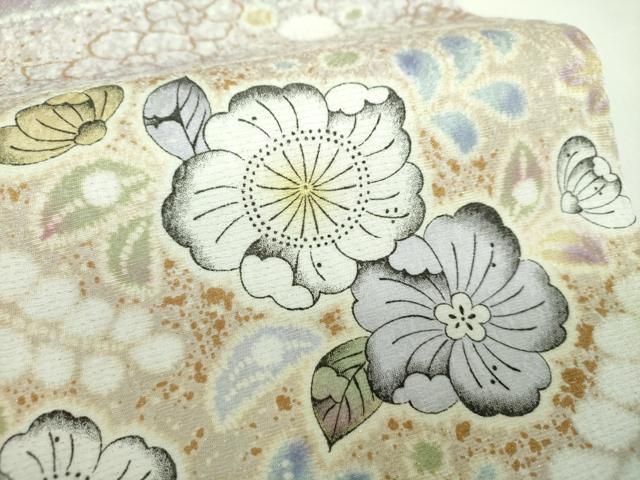 平和屋着物●吉乃一廉　幻の辻が花　太鼓柄袋帯　絞り　辻が花　金彩　銀通し地　BANKANわものや　正絹　逸品　DABD1939ps