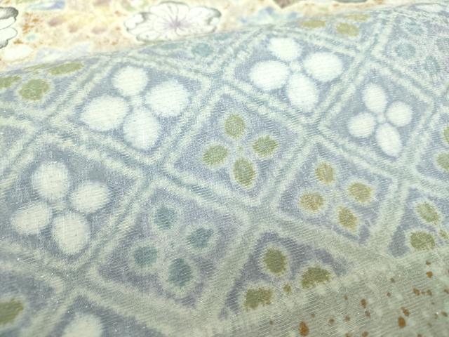 平和屋着物●吉乃一廉　幻の辻が花　太鼓柄袋帯　絞り　辻が花　金彩　銀通し地　BANKANわものや　正絹　逸品　DABD1939ps