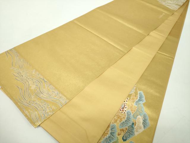 平和屋着物●東京友禅　熊谷好博子　太鼓柄袋帯　寿松　金糸　引箔　正絹　逸品　DABD1942ps