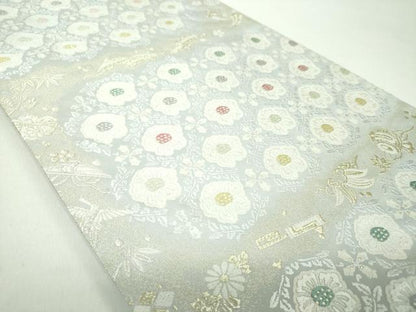 平和屋着物●六通柄袋帯　唐織　宝尽くし花文　金糸　正絹　逸品　DABD1950ps