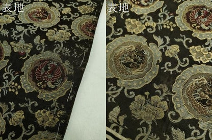 平和屋着物●アンティーク　大正ロマン　全通柄　京袋帯　唐織　龍の丸　鳳凰花文　黒地　正絹　逸品　DABD1953ps