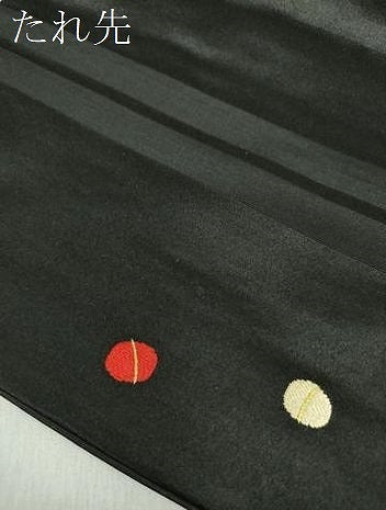平和屋着物●アンティーク　大正ロマン　九寸名古屋帯　駒刺繍　総刺繍　鳥花文　黒地　金銀糸　正絹　逸品　DABD1957ps