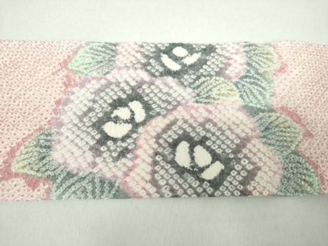 平和屋着物●名門　藤娘きぬたや　九寸名古屋帯　草花文　正絹　逸品　DABD1959ps