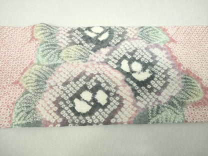 平和屋着物●名門　藤娘きぬたや　九寸名古屋帯　草花文　正絹　逸品　DABD1959ps