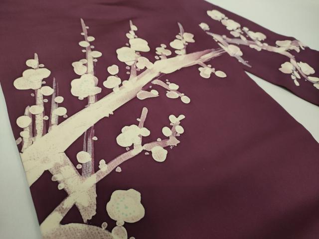 平和屋着物●本加賀友禅作家　木村雨山　塩瀬　九寸名古屋帯　ろうけつ染め　槍梅　正絹　逸品　DABD1970ps 平和屋着物○本加賀友禅作家 木村雨山 塩瀬 九寸名古屋帯 ろうけつ染め