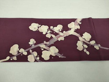 平和屋着物●本加賀友禅作家　木村雨山　塩瀬　九寸名古屋帯　ろうけつ染め　槍梅　正絹　逸品　DABD1970ps