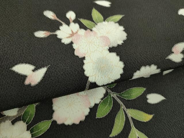 平和屋着物●極上　銀座もとじ　つけ帯　友禅　舞桜　鬼しぼ縮緬　たとう紙付き　正絹　逸品　DABD1975ps
