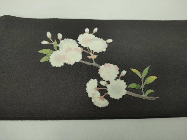 平和屋着物●極上　銀座もとじ　つけ帯　友禅　舞桜　鬼しぼ縮緬　たとう紙付き　正絹　逸品　DABD1975ps