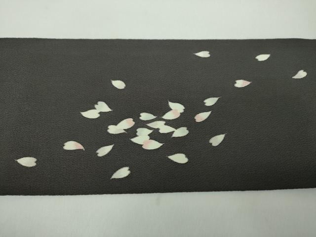 平和屋着物●極上　銀座もとじ　つけ帯　友禅　舞桜　鬼しぼ縮緬　たとう紙付き　正絹　逸品　DABD1975ps