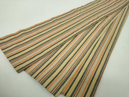 平和屋着物▼半幅帯　変わり間道　綿　逸品　DABD1980ps