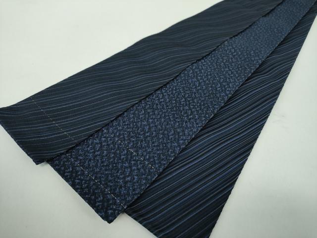 平和屋着物●男性　本場筑前博多織　両面　角帯　斜線文　正絹　逸品　未使用　DABD1982ps