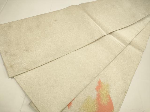 平和屋着物●太鼓柄袋帯　綴れ　重ね山霞文　金糸　正絹　逸品　DABD2027du