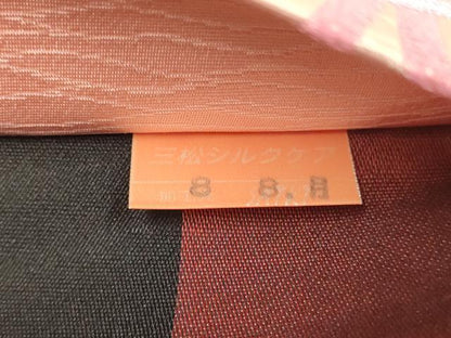 平和屋着物●六通柄袋帯　七宝舞桜文　正絹　逸品　DABD2028du