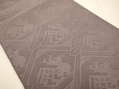 平和屋着物●爪掻き本綴れ　八寸名古屋帯　有栖川文様　濃色　正絹　逸品　DABD2034du