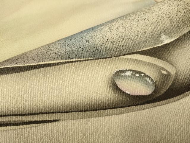 平和屋着物●九寸名古屋帯　手描き　水玉　鬼しぼ縮緬　正絹　逸品　DABD2038du