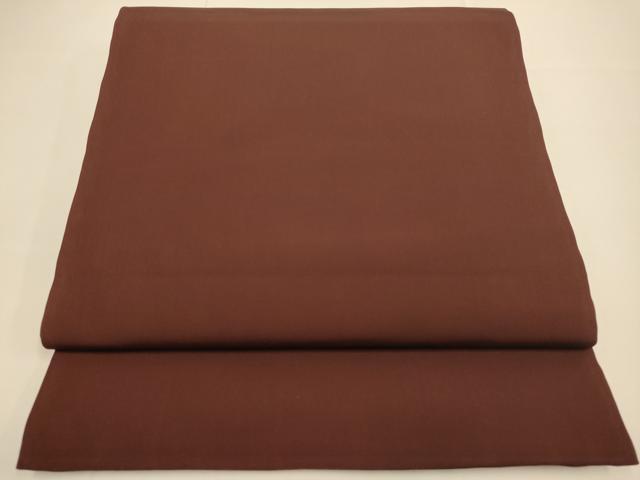 平和屋着物●塩瀬　九寸開き名古屋帯　色無地　濃い海老茶色　正絹　逸品　DABD2042du