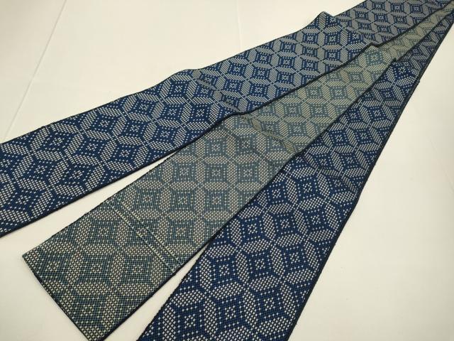 平和屋着物●男性　本場筑前博多織　両面　角帯　七宝繋ぎ　正絹　逸品　DABD2066du