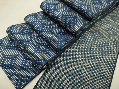 平和屋着物●男性　本場筑前博多織　両面　角帯　七宝繋ぎ　正絹　逸品　DABD2066du