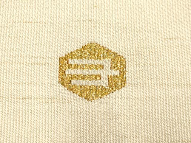 平和屋着物●爪掻本綴作家　伊達静　八寸名古屋帯　風景文　金糸　正絹　逸品　DABD2078du