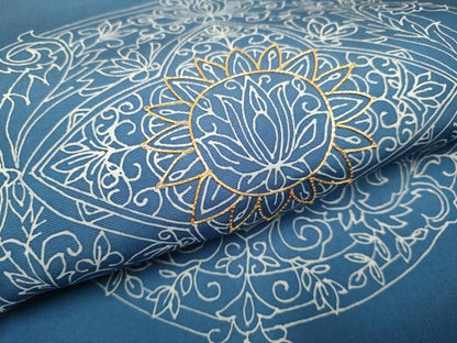 平和屋着物●塩瀬　九寸開き名古屋帯　駒刺繍　花唐草丸文　正絹　逸品　DABD2085du