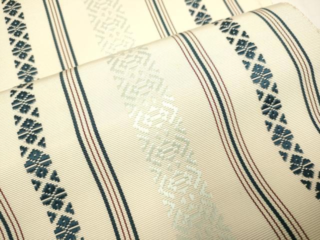 平和屋着物●本場筑前博多織 八寸名古屋帯 献上 正絹 逸品 DABD2091du