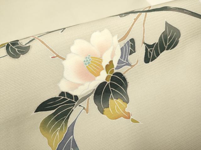 平和屋着物●九寸名古屋帯　友禅　作家物　枝椿　正絹　逸品　DABD2104du