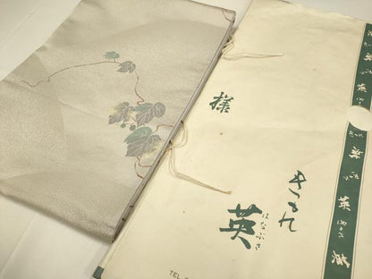 平和屋着物●西陣　川島織物謹製　洗える最高級着物　＜英＞はなぶさ謹製　六通柄　京袋帯　蔦の葉文　銀糸　たとう紙付き　DABD2108du