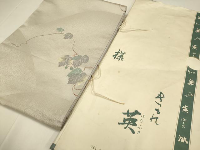 平和屋着物●西陣　川島織物謹製　洗える最高級着物　＜英＞はなぶさ謹製　六通柄　京袋帯　蔦の葉文　銀糸　たとう紙付き　DABD2108du