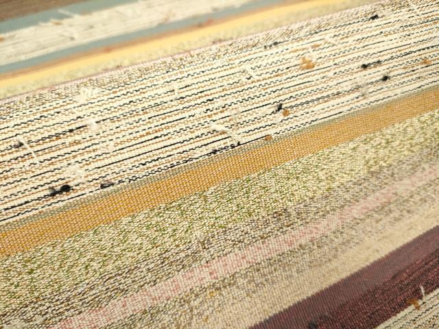 平和屋着物●爪掻き本綴れ　八寸名古屋帯　髭紬　横段文　金糸　正絹　逸品　未使用　DABD2122du
