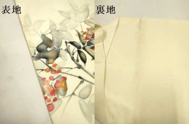 平和屋着物●塩瀬　九寸名古屋帯　作家物　手描き　南天文　金彩　正絹　逸品　DABD2145du