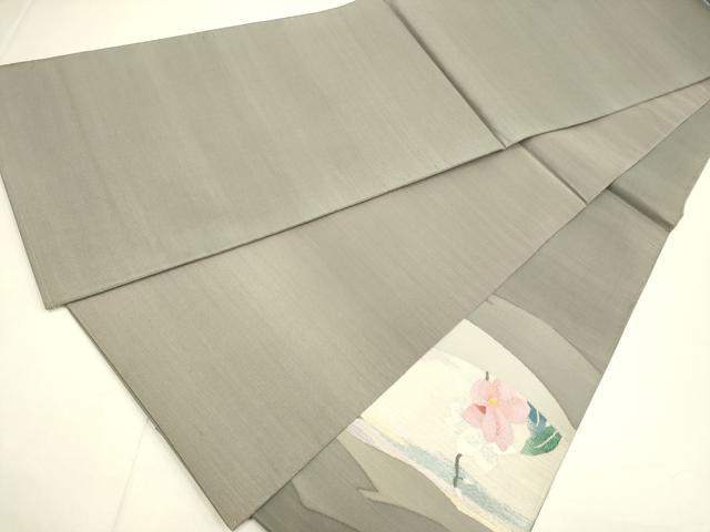 平和屋着物●太鼓柄袋帯　すくい織り　枝花文　金銀糸　正絹　逸品　DABD2193du