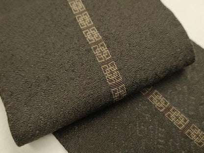 平和屋着物●男性　本場筑前博多織　角帯　間道　正絹　逸品　DABD2214du