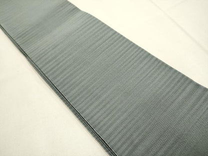 平和屋着物●男性　爪掻き本綴れ　角帯　濃い錫色　正絹　逸品　DABD2221du